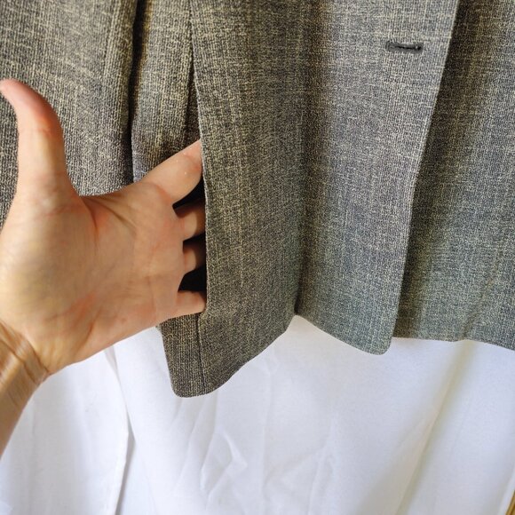 Jones New York Black and White Houndstooth Fully Lined Blazer Size 12 - Picture 5 of 9